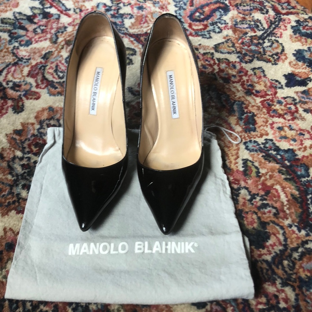 Manolo Blahnik 105mm BB patent pump 37